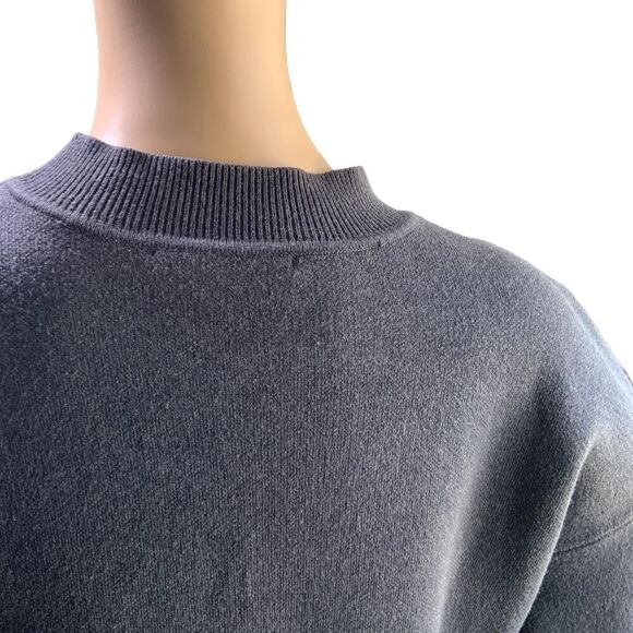 Anthropologie Sunday In Brooklyn Dark Gray 3/4 Sleeve Crew Neck Sweater Small - Picture 6 of 13